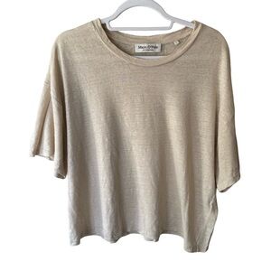 Marc O’Polo Cream Linen Short Sleeve Tee Women’s S Oversized Relaxed Summer